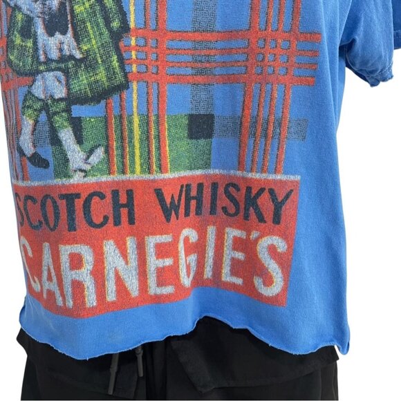 Vintage Pierce Archive Blue Graphic T Med Distressed Scottish Whisky Print Retro - Picture 4 of 8